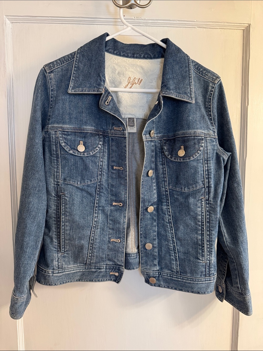 J. Jill Medium Blue Denim Jacket with Button Front